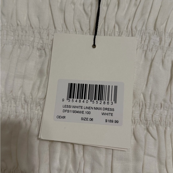 NWT DISSH Lessi White Linen Midi Dress Size US 2 - Picture 4 of 7